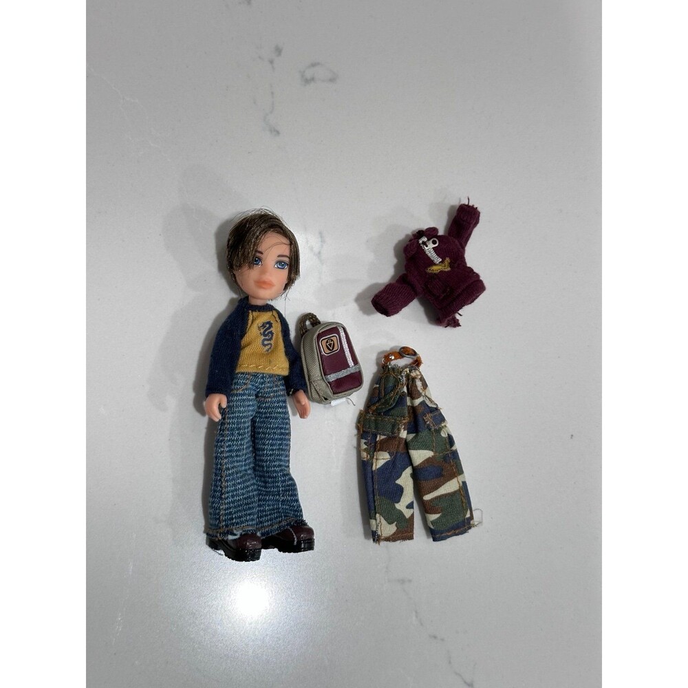Vintage 2003 Bratz Lil' Boyz Eitan Doll Original Clothes Backpack Shoes Y2K MGA